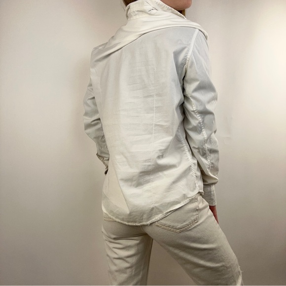 White Burberry Collared Button Up Long Sleeve - Picture 2 of 3